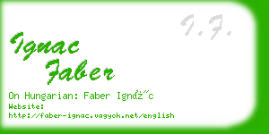 ignac faber business card